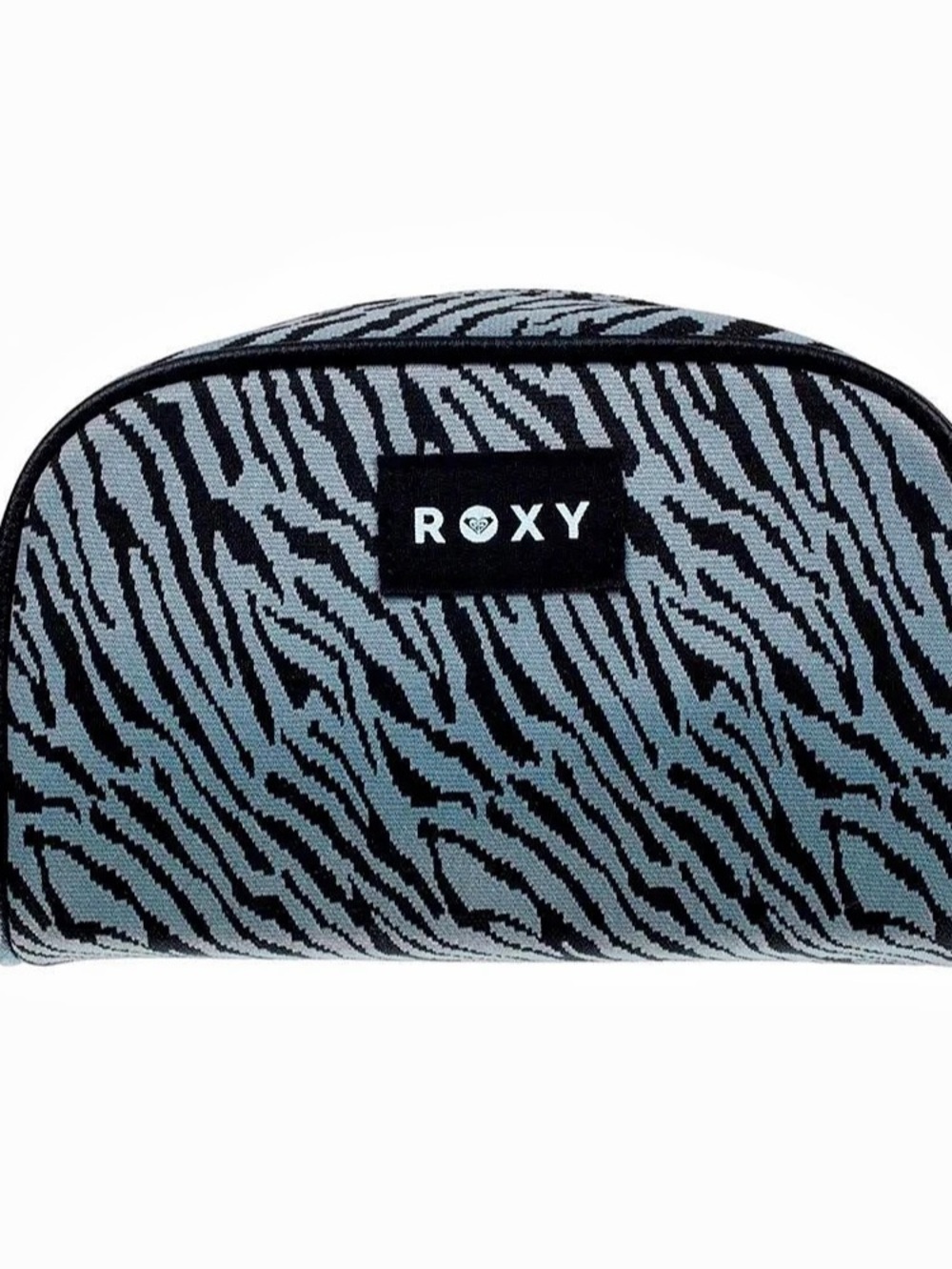 Roxy Zebra Print Cosmetic Case in Blue & Black NWT